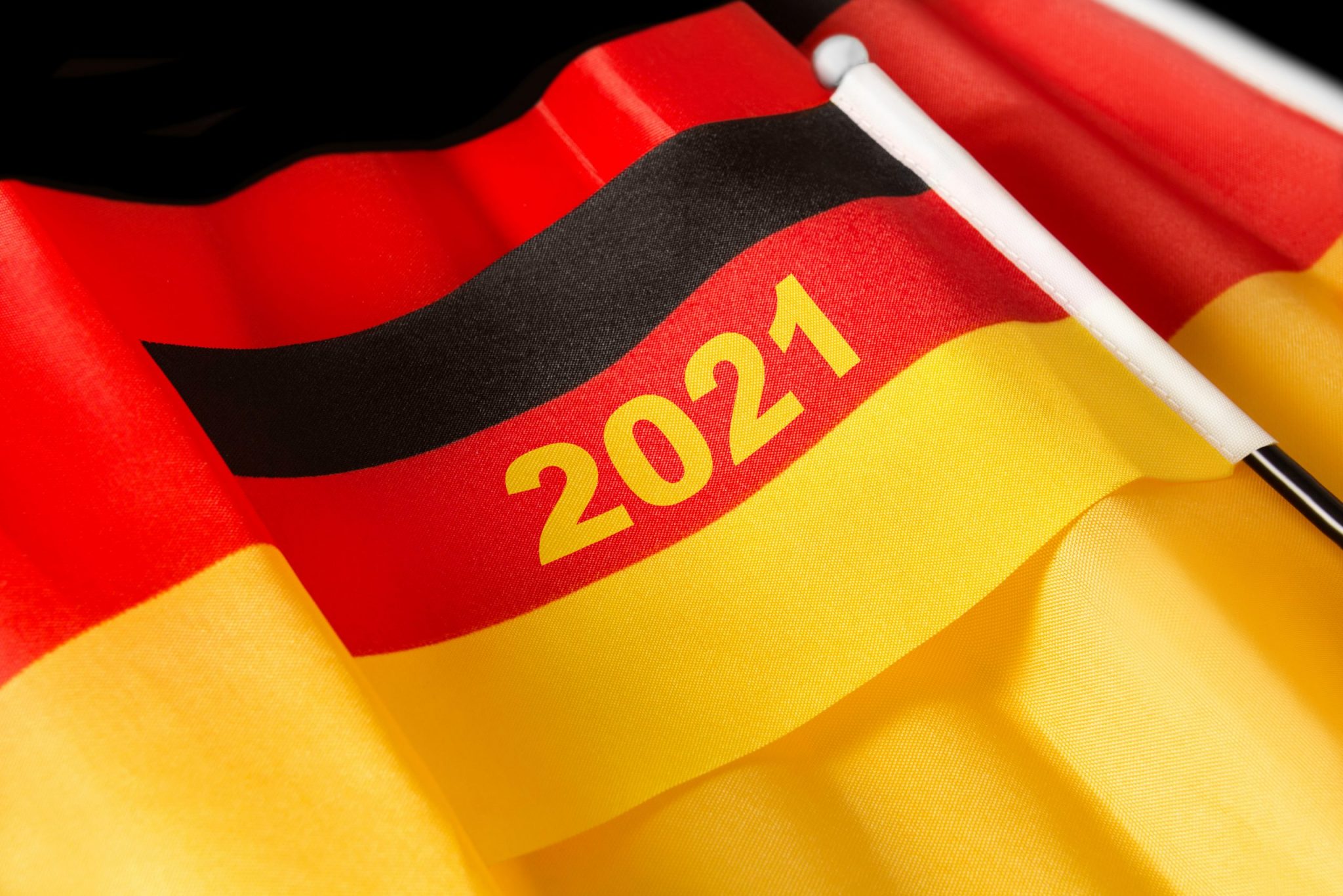 German flag with 2021 written in the middle