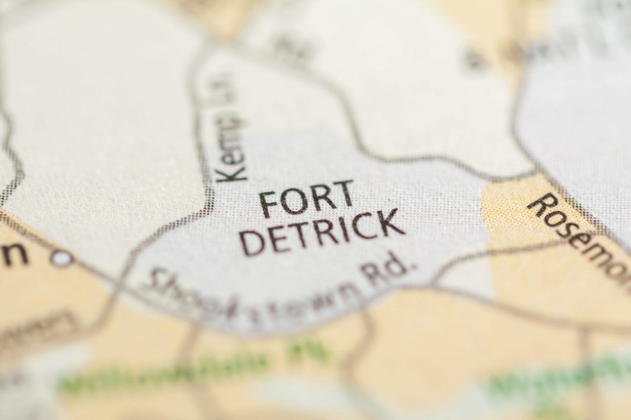 map showing Fort Detrick, Maryland