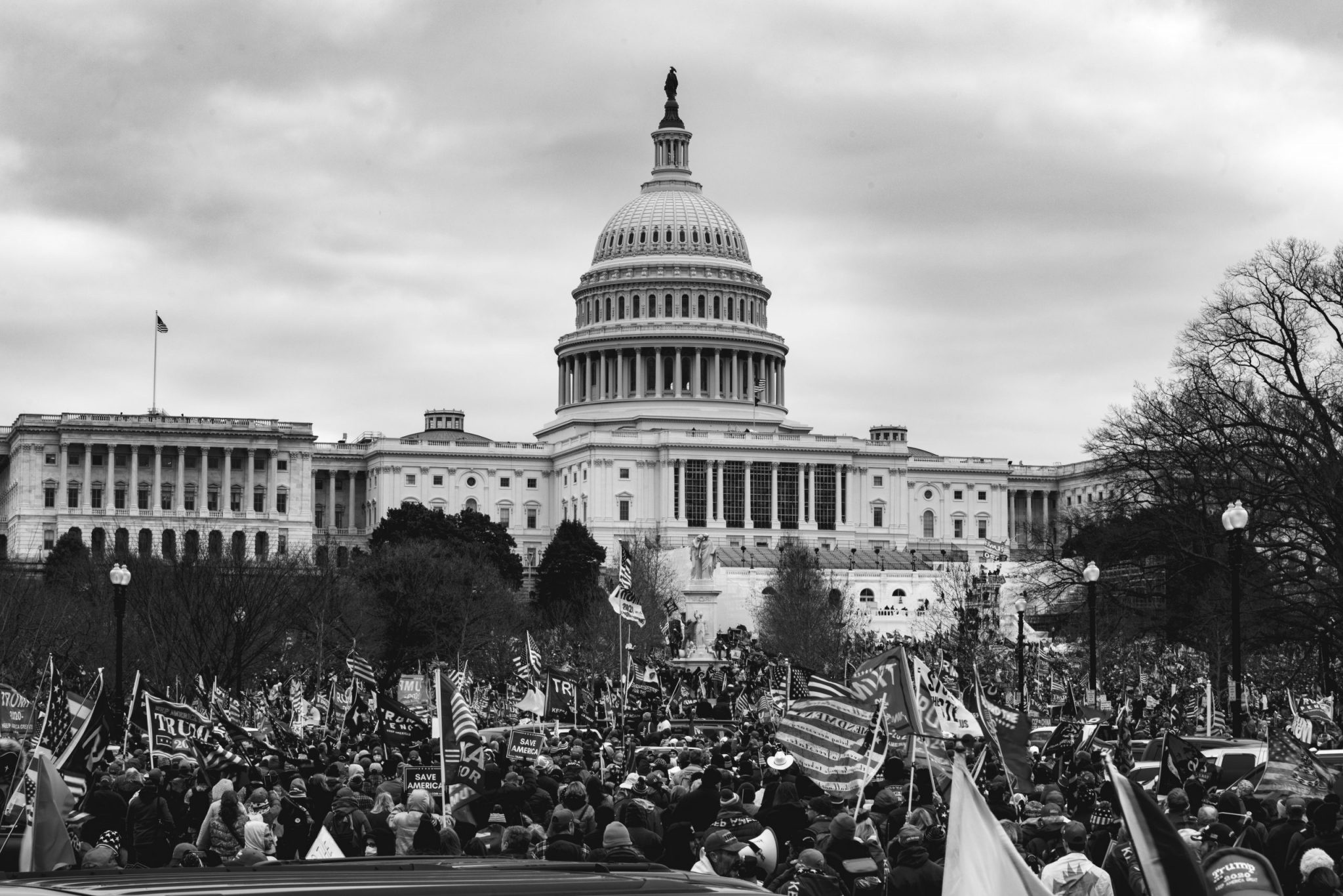 Crowds in front of the U.S. Capitol on January 6, 2021