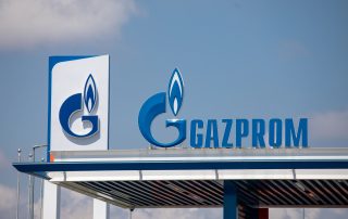 Belgrade, Serbia - April 30, 2022: Detail of the Gazprom Neft Gas station in Belgrade, Serbia. Logo. Gazprom is one of the main power and energy companies of Russia