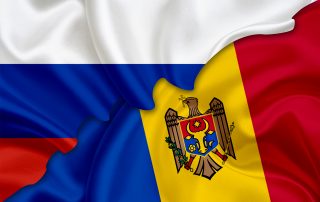 Flag of Russia and flag of Moldova