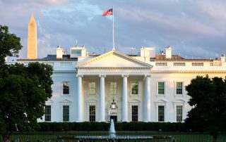 Washington, DC, USA- May 20, 2019: The White House in Washington DC Sunset