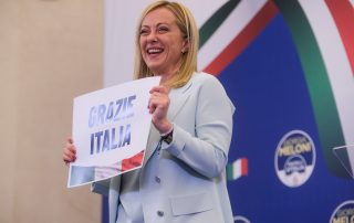 Rome, 26-09-2022, Giorgia Meloni wins Italian elections, fratelli d'italia is Italy's leading party, press conference
