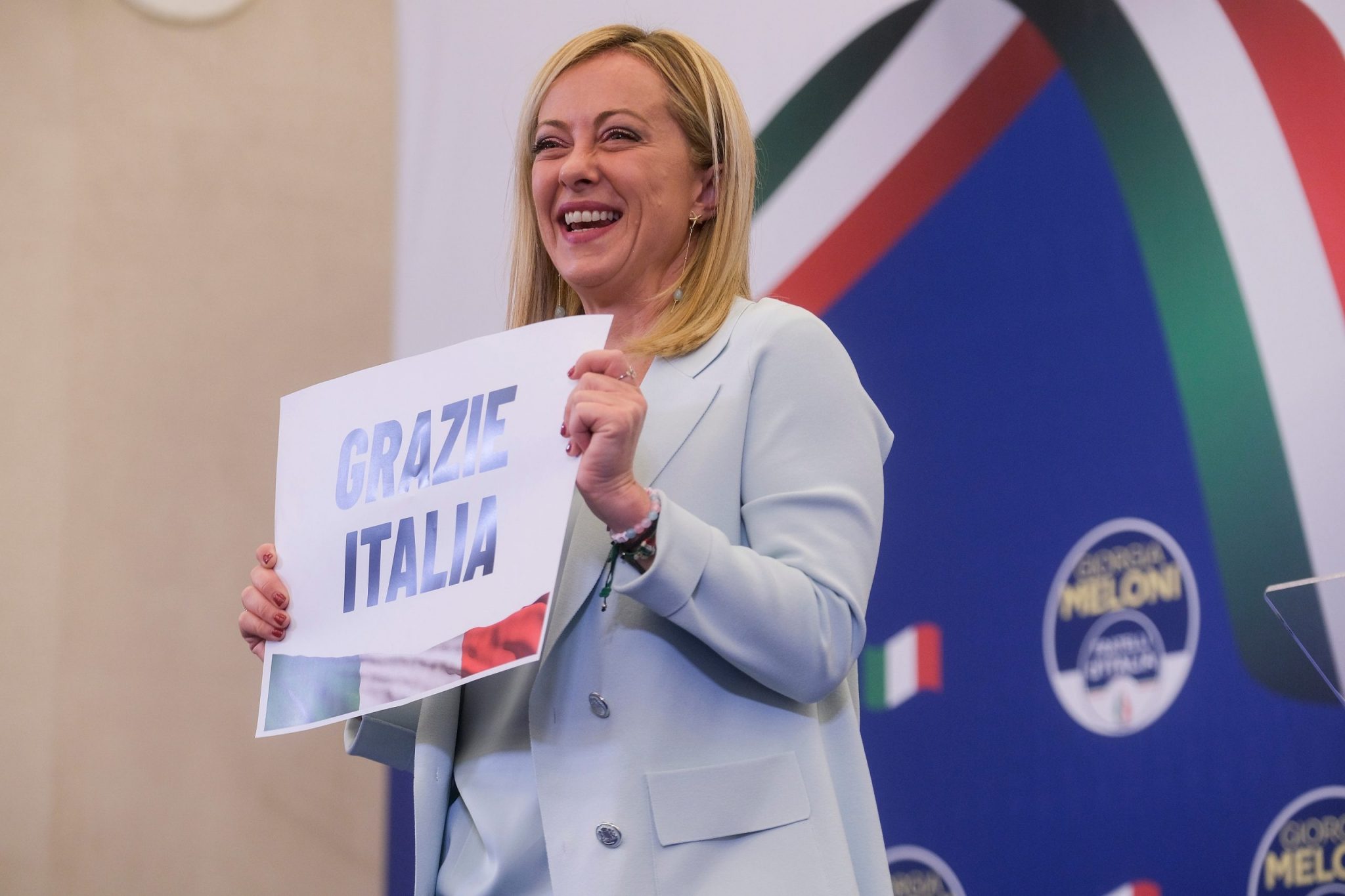 Rome, 26-09-2022, Giorgia Meloni wins Italian elections, fratelli d'italia is Italy's leading party, press conference