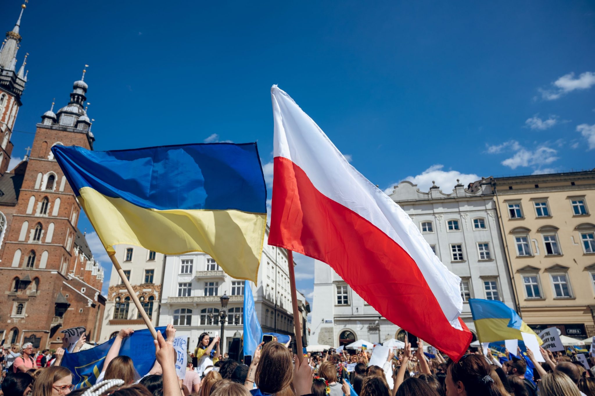 CRAKOW. POLAND. May 15, 2022 Rally in Poland in support of Ukraine