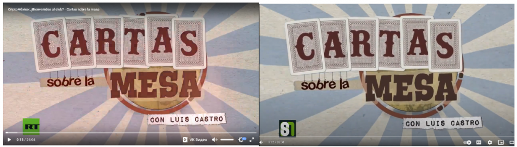 Cartas sobre la Mesa’s video from December 20, 2022 on the left and a video from January 24, 2023 on the right.