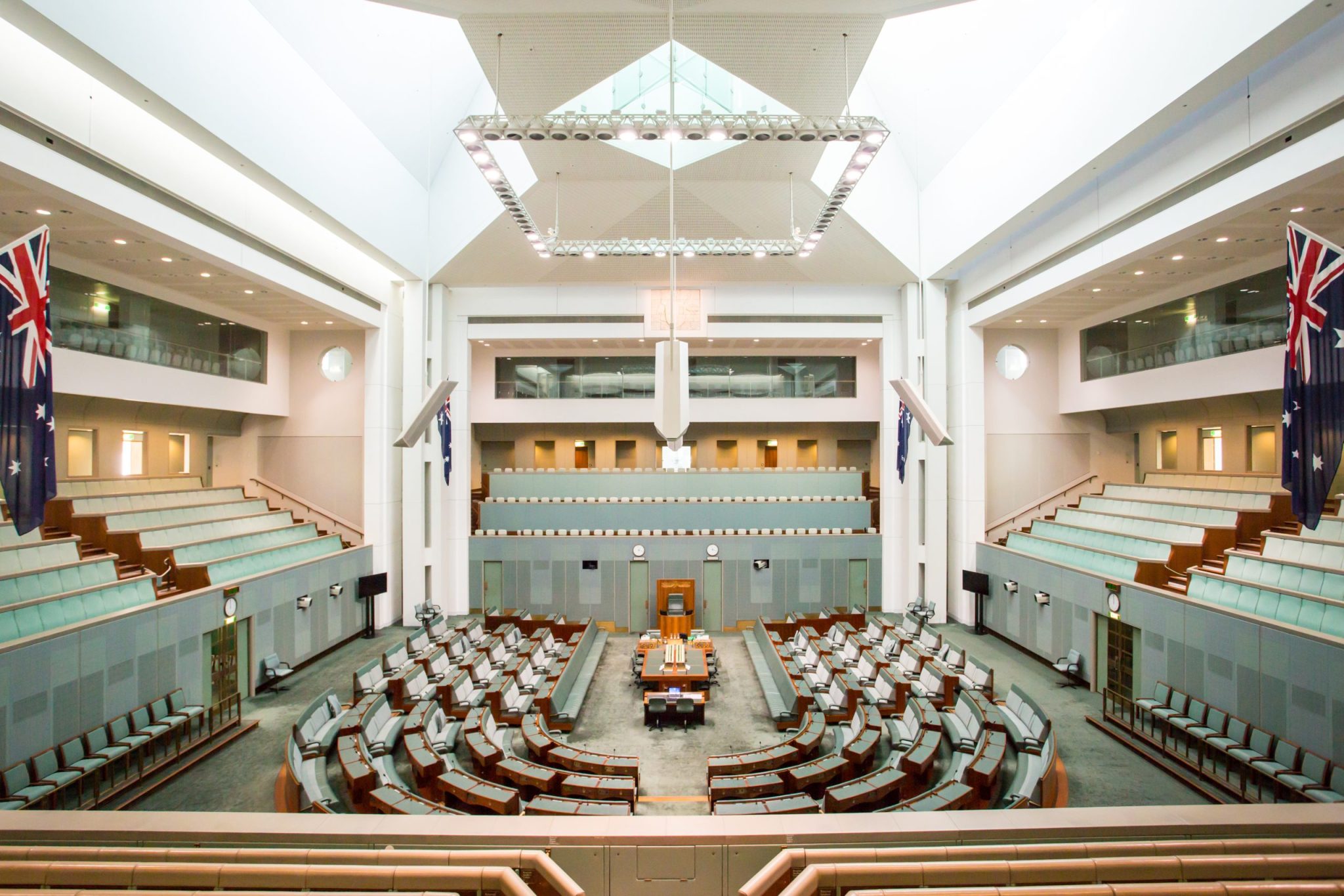 CANBERRA, AUSTRALIA - MAR 25, 2016: Interior view of the House of Representatives in Parliament House, Canberra, Australia