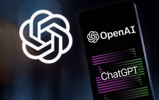 OpenAI logo on smartphone display. ChatGPT, Artificial Intelligence tech. Milan Italy February 2023