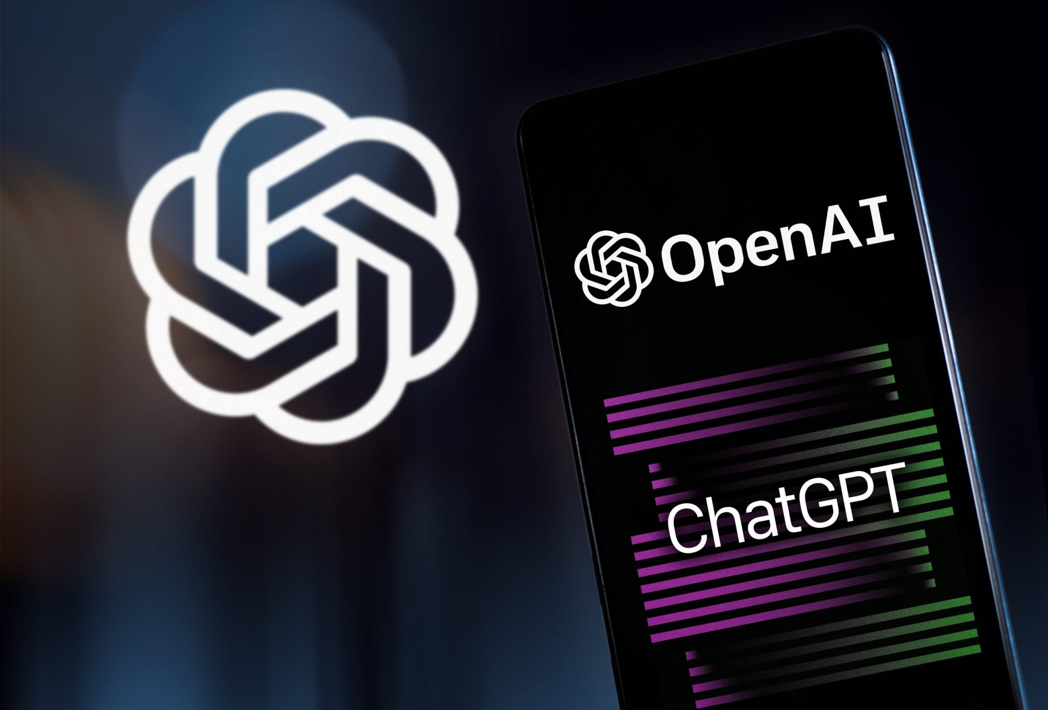 OpenAI logo on smartphone display. ChatGPT, Artificial Intelligence tech. Milan Italy February 2023