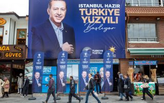 May 10, 2023: Campaign displaying of Turkish President and People's Alliance's presidential candidate Recep Tayyip Erdogan in Istanbul,
