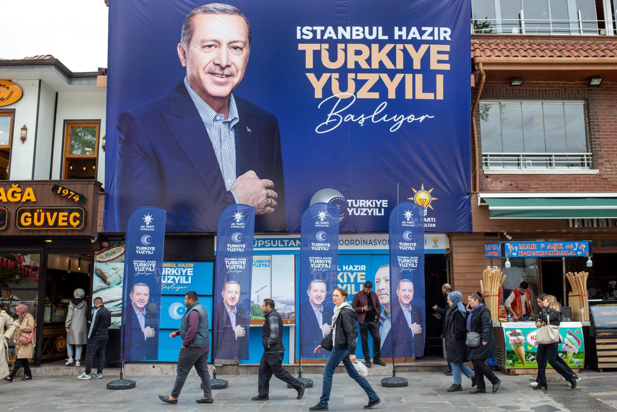 May 10, 2023: Campaign displaying of Turkish President and People's Alliance's presidential candidate Recep Tayyip Erdogan in Istanbul,
